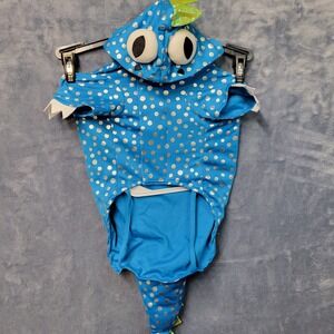 Martha Stewart Pets Dog Costume Blue Polka Dot Dinosaur‎ Large